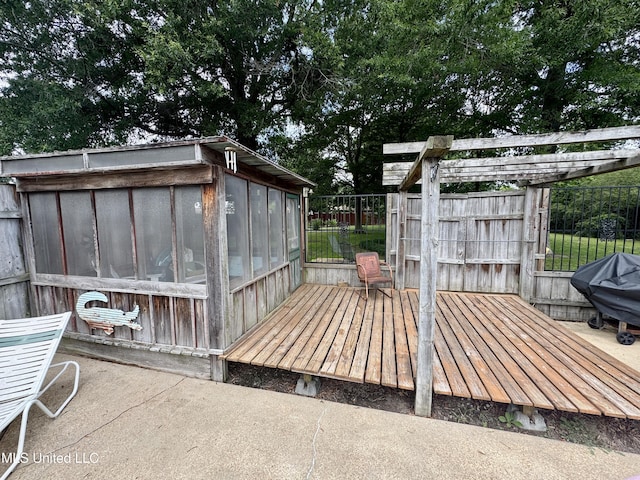 14 Fava St, Alligator, MS 38720 - wooden terrace with area for grilling