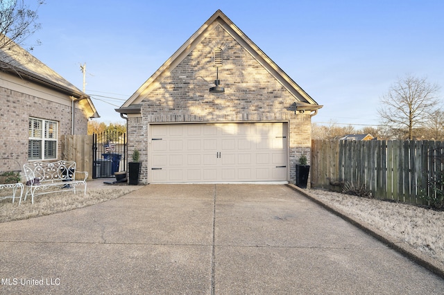 view of garage