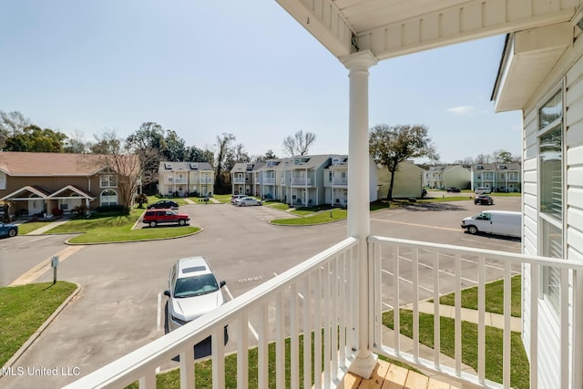 balcony with a residential view