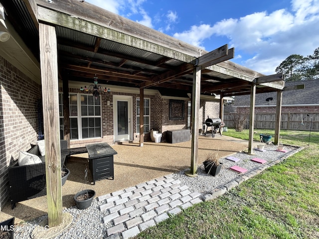 view of patio / terrace featuring grilling area