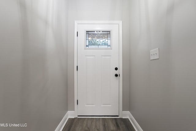 entryway featuring dark hardwood / wood-style floors