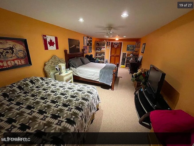 bedroom featuring carpet