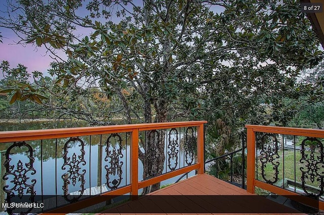 view of deck at dusk