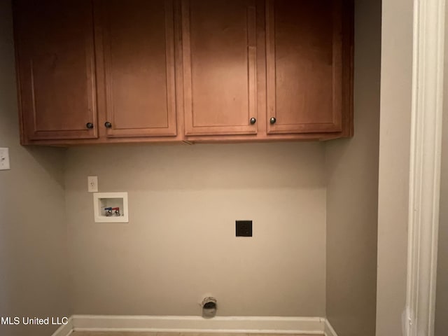 7309 Gerralyn Cv, Olive Branch, MS 38654 - laundry room with cabinet space, washer hookup, and hookup for an electric dryer