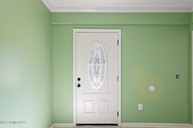 foyer with ornamental molding