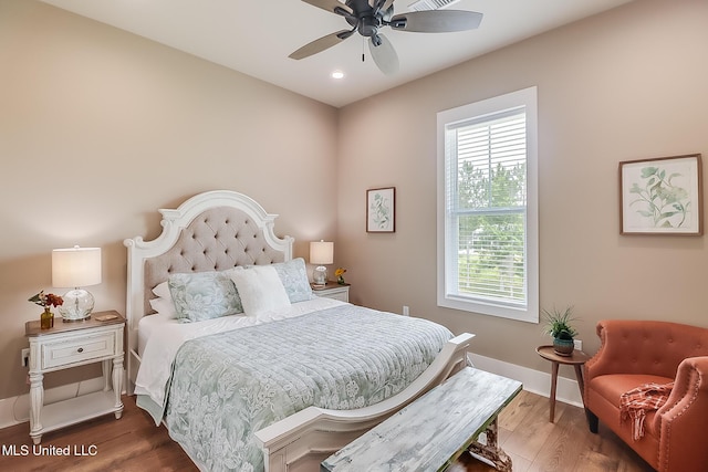 118 Sea Oaks Blvd, Long Beach, MS 39560 - bedroom featuring wood finished floors, recessed lighting, baseboards, and a ceiling fan