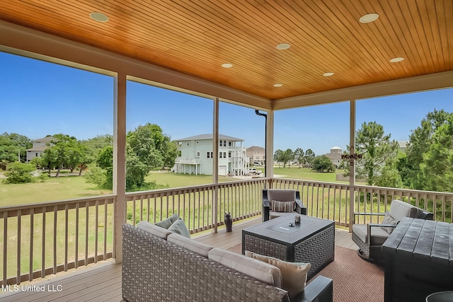 118 Sea Oaks Blvd, Long Beach, MS 39560 - sunroom featuring an outdoor hangout area and a residential view