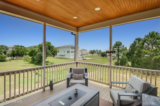118 Sea Oaks Blvd, Long Beach, MS 39560 - deck with a yard and a residential view