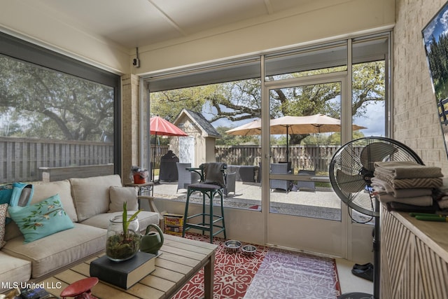 view of sunroom