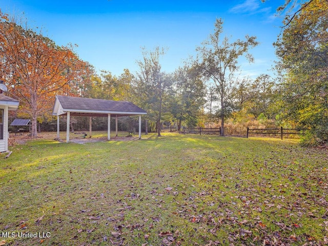 view of yard featuring a gazebo