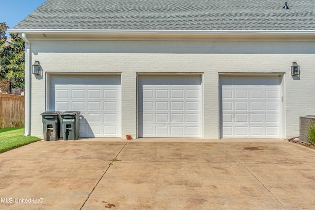 view of garage