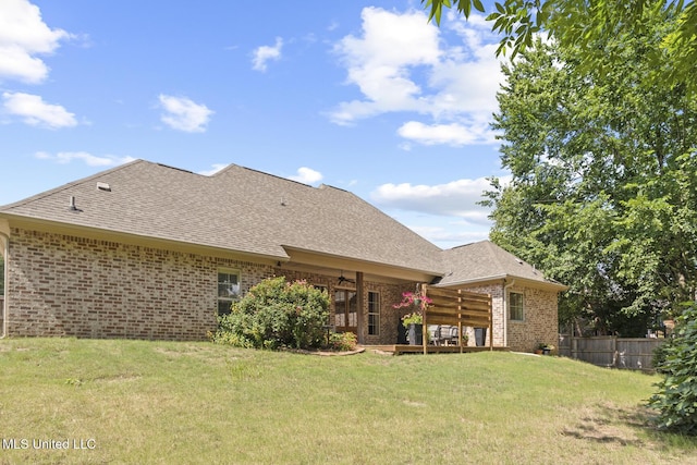 133 Sycamore Rdg, Madison, MS 39110 - rear view of property featuring brick siding, ceiling fan, and roof with shingles