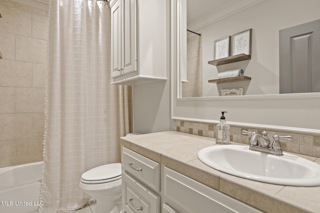 133 Sycamore Rdg, Madison, MS 39110 - full bath with vanity, toilet, and shower / bathtub combination with curtain