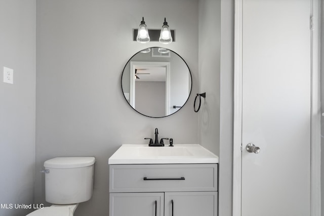 bathroom with toilet and vanity