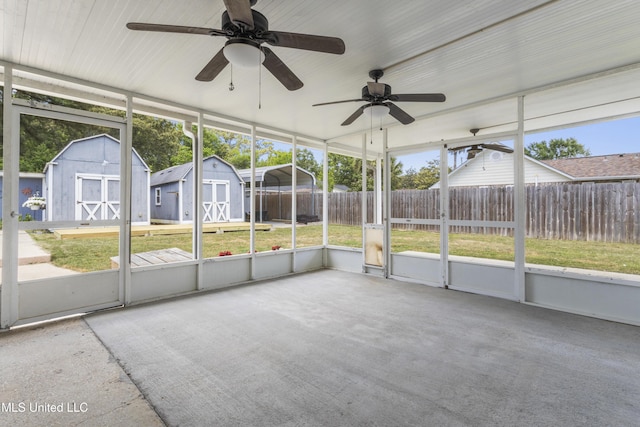 9000 Spring Ave, Ocean Springs, MS 39564 - unfurnished sunroom with a ceiling fan