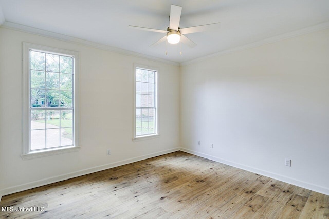 138 Sunflower Rd, Madison, MS 39110 - spare room with ornamental molding, wood finished floors, healthy amount of natural light, baseboards, and ceiling fan