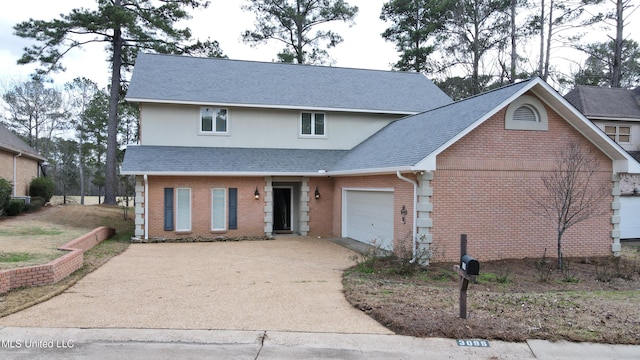 front facade with a garage