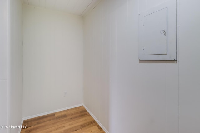 3217 Detroit Ave, Pascagoula, MS 39581 - washroom with electric panel, light wood finished floors, and baseboards