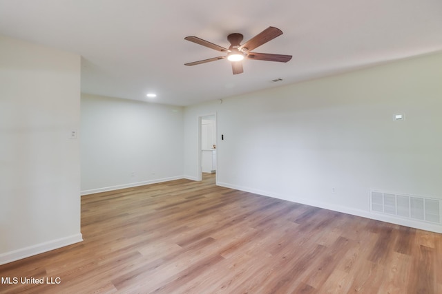 3217 Detroit Ave, Pascagoula, MS 39581 - spare room with a ceiling fan, light wood-style floors, baseboards, and recessed lighting