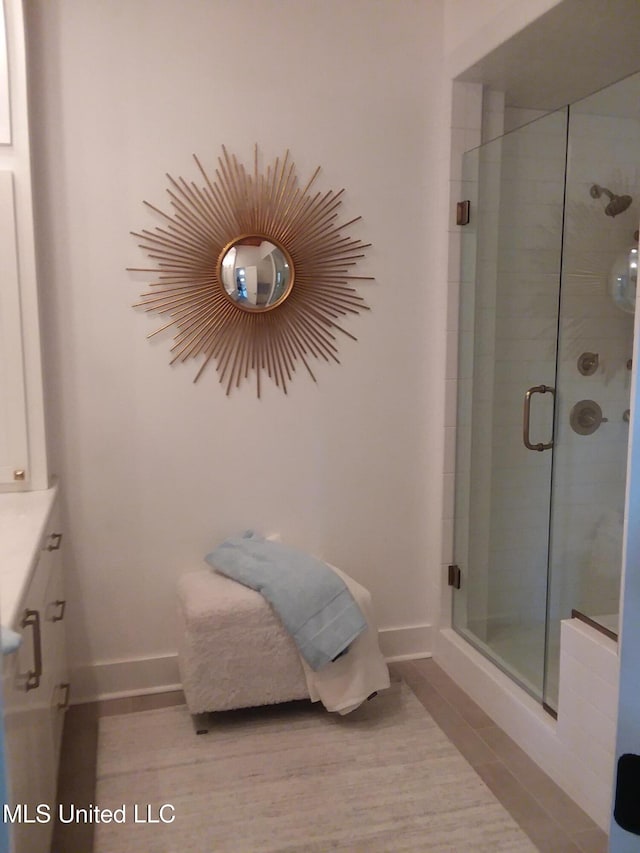 683B Cedar Hill Rd, Flora, MS 39071 - full bath with baseboards, a stall shower, and vanity