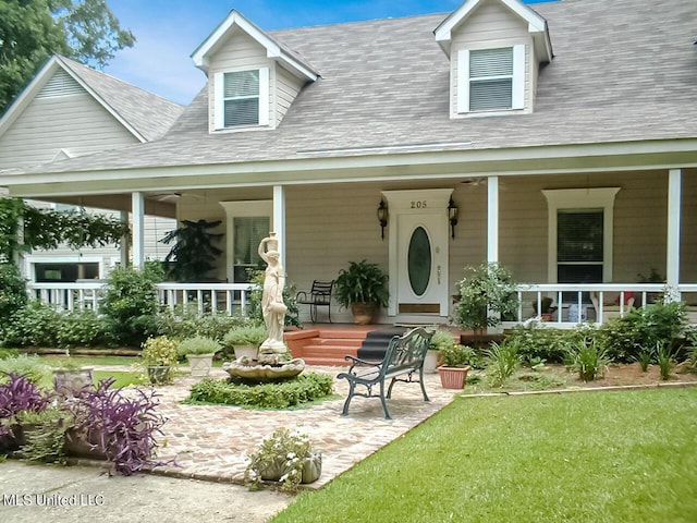 exterior space with a porch