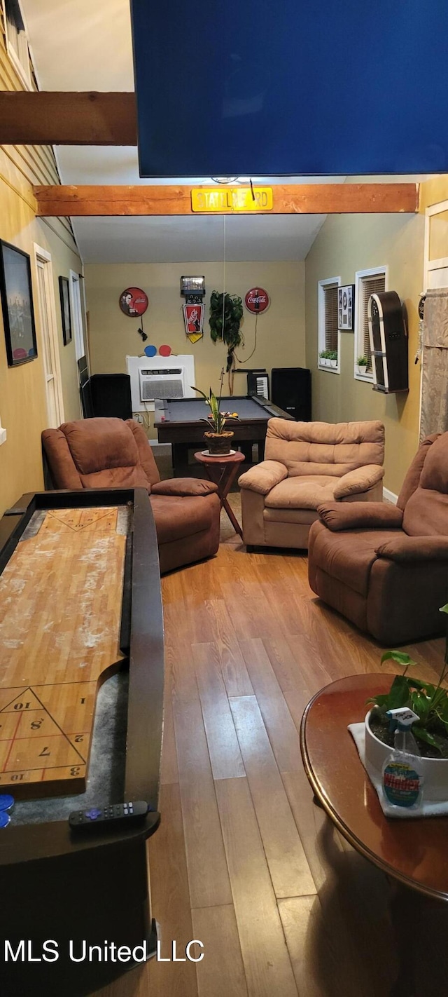 living room featuring hardwood / wood-style flooring