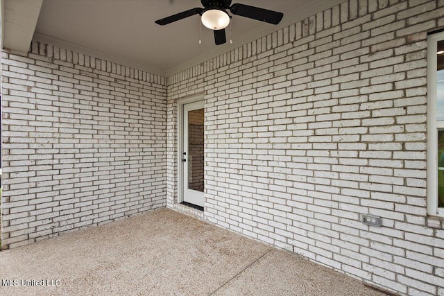 view of patio / terrace featuring ceiling fan