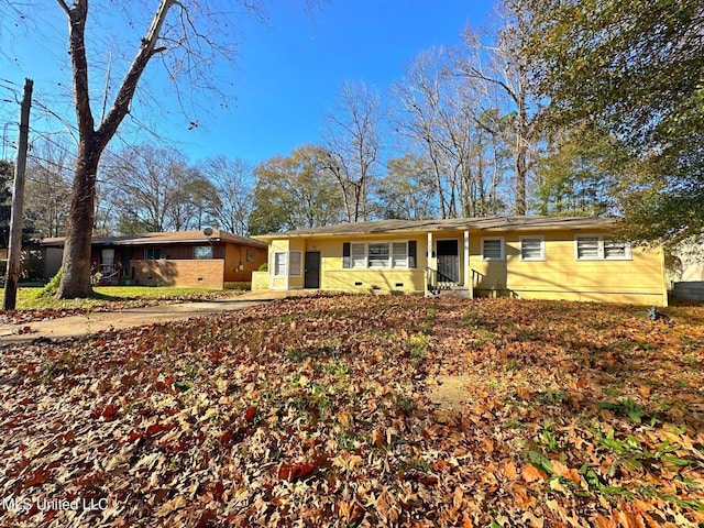 view of single story home