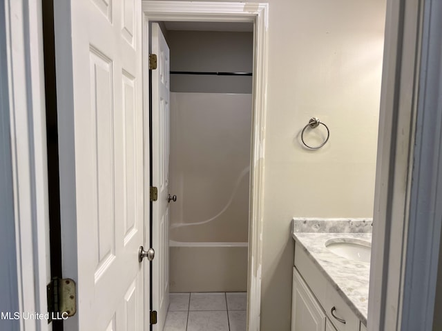 8004 Martin Bluff Rd, Gautier, MS 39553 - bathroom with vanity, tile patterned flooring, and shower / bathtub combination