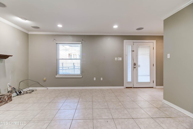 interior space featuring ornamental molding