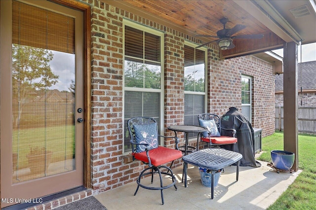510 Belle Oak Pl, Brandon, MS 39042 - view of patio / terrace with ceiling fan