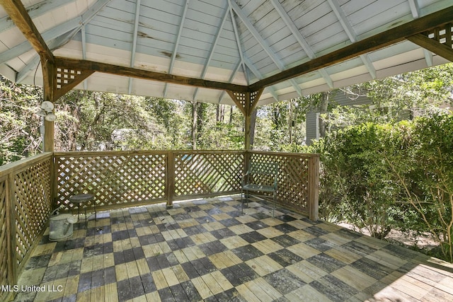 view of patio with a gazebo