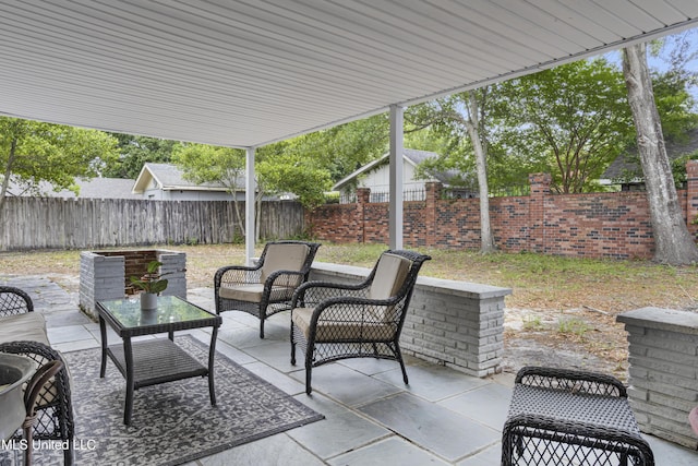view of patio / terrace featuring a fenced backyard