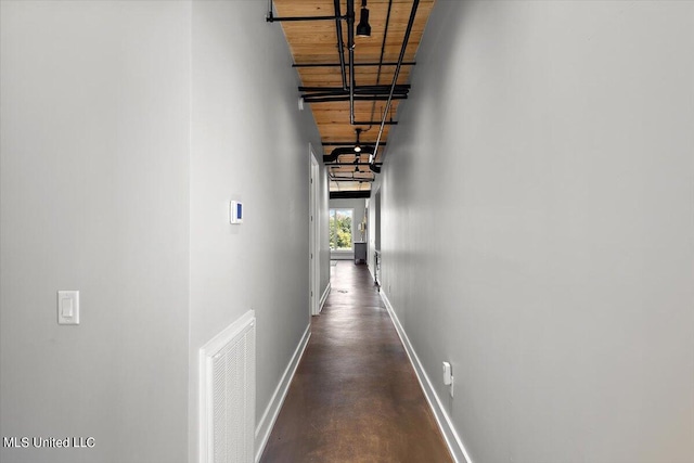 hallway with a high ceiling