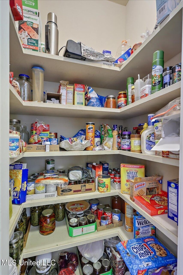 view of pantry