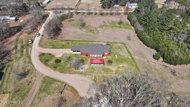 bird's eye view featuring a rural view