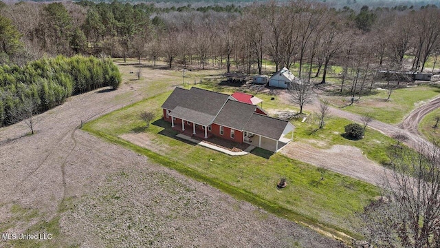 drone / aerial view featuring a rural view