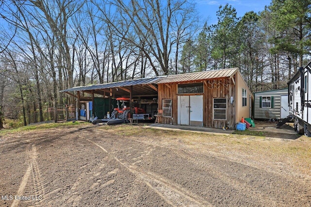 view of pole building