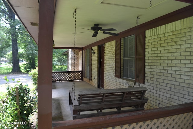 236 E Moon St, Ridgeland, MS 39157 - covered porch with a ceiling fan