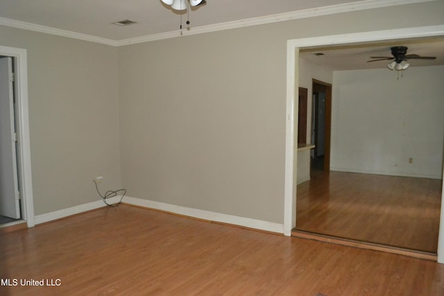 236 E Moon St, Ridgeland, MS 39157 - unfurnished room featuring a ceiling fan, wood finished floors, and crown molding