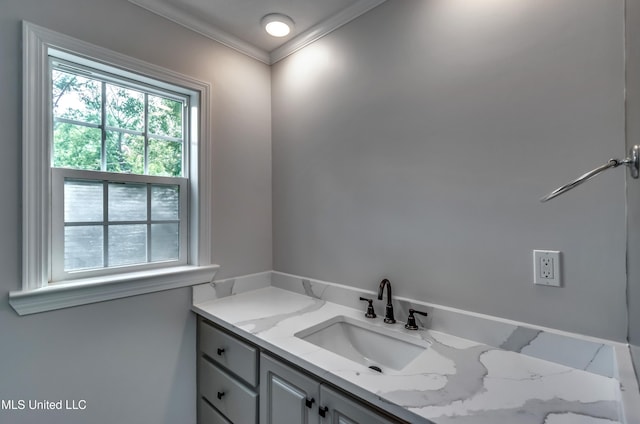 767 Sherwood Dr, Jackson, MS 39216 - bathroom with crown molding and vanity