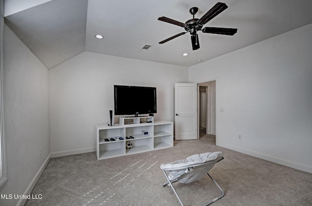 220 S Woodcreek Rd, Madison, MS 39110 - living area featuring carpet floors, a ceiling fan, and recessed lighting