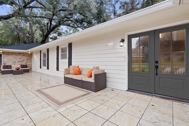 13901 Plano Rd, Ocean Springs, MS 39564 - view of patio / terrace featuring an outdoor hangout area and french doors