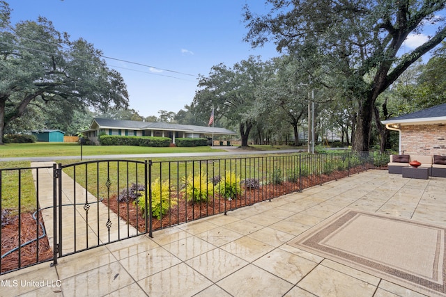 view of patio with fence