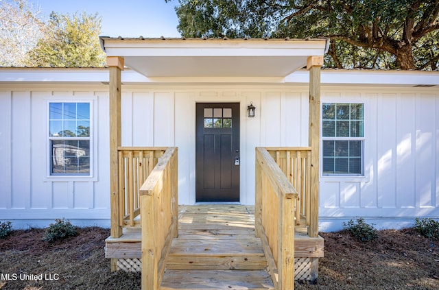 view of doorway to property