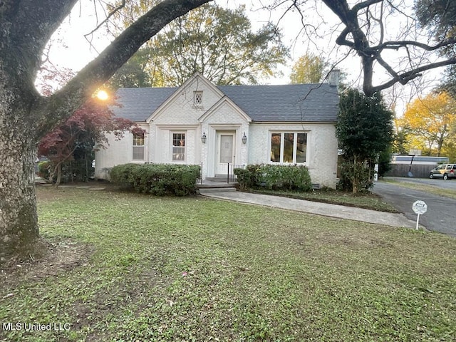 view of front of property with a front yard