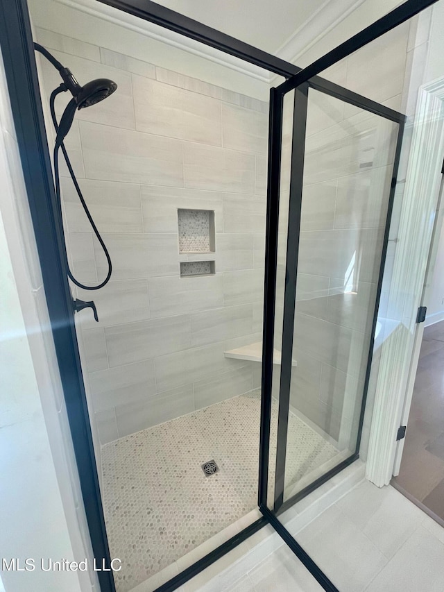 352 Wellstone Pl, Madison, MS 39110 - bathroom featuring a stall shower and tile patterned flooring