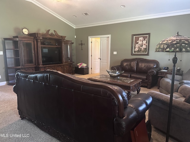 8101 Pecan Ridge Dr, Moss Point, MS 39562 - carpeted living room featuring crown molding