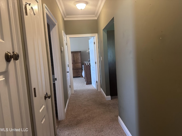 8101 Pecan Ridge Dr, Moss Point, MS 39562 - hall featuring carpet and crown molding