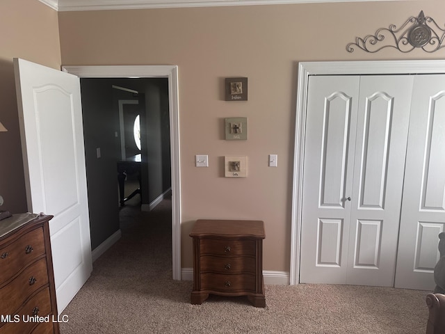 8101 Pecan Ridge Dr, Moss Point, MS 39562 - hall featuring carpet flooring and ornamental molding